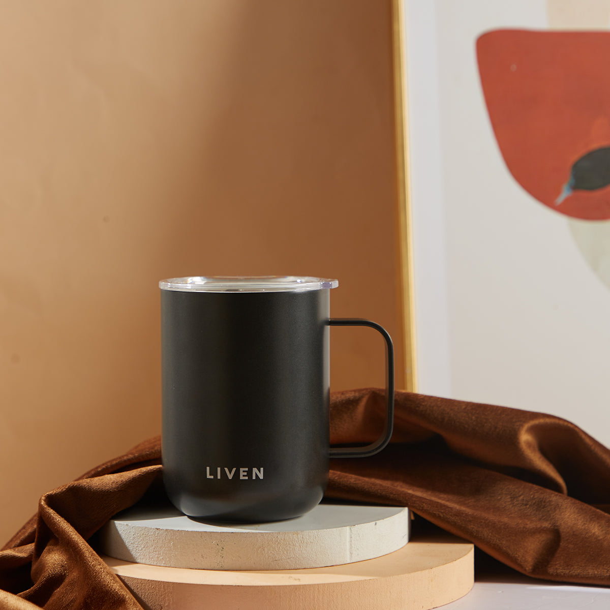 Liven Glow™ Ceramic-Coated Stainless Steel Camp Mug 16 oz