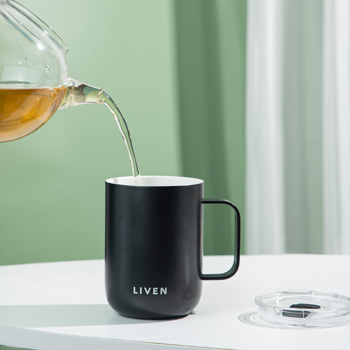 Liven Glow™ Ceramic-Coated Stainless Steel Camp Mug 16 oz