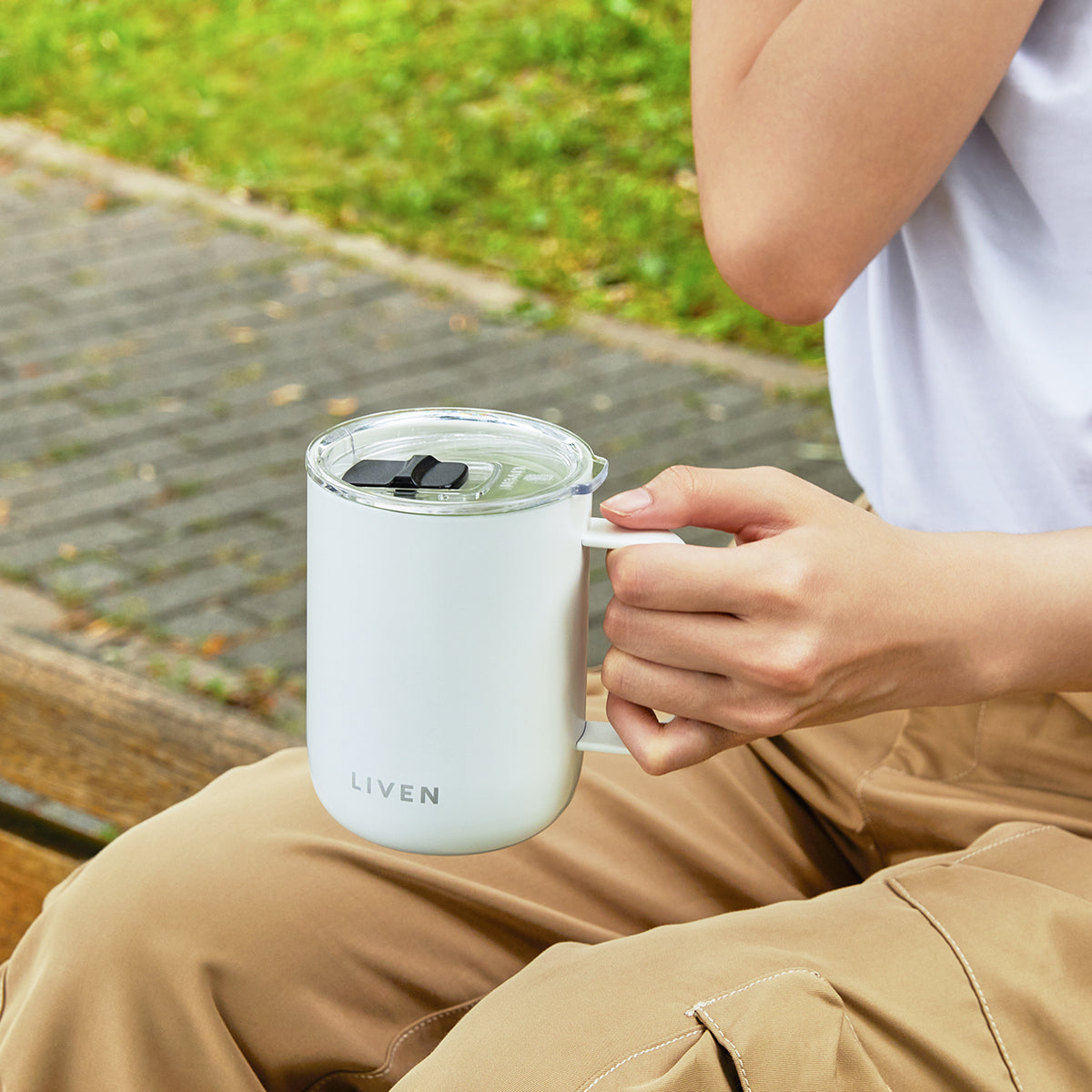 Liven Glow™ Ceramic-Coated Stainless Steel Camp Mug 16 oz