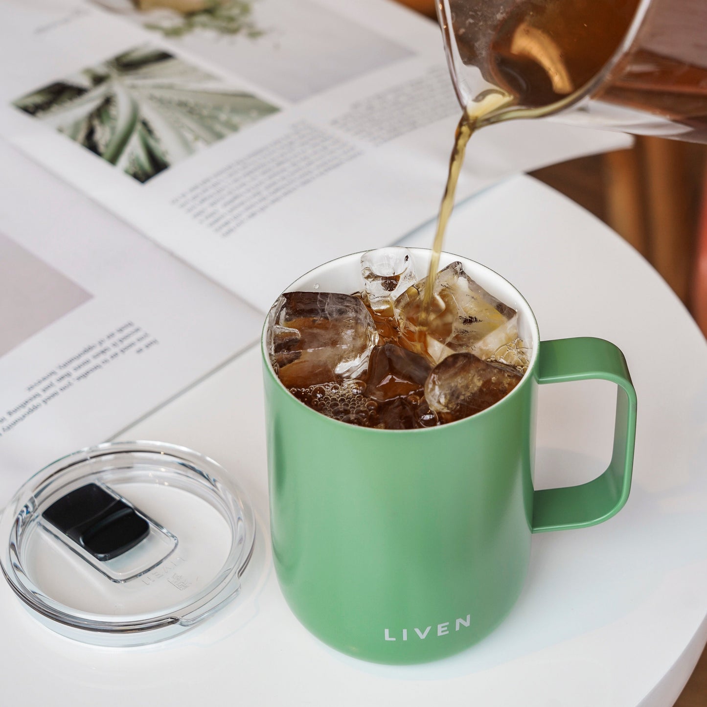 Liven Glow™ Ceramic-Coated Stainless Steel Camp Mug 16 oz